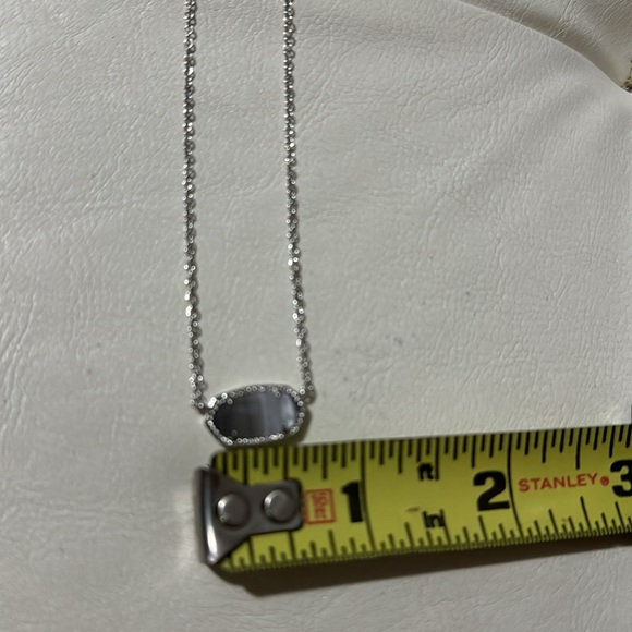 NWT-Kendra Scott “Elisa” Pendant Necklace- Silver Rhodium-Anthracite Gray Stone - Picture 13 of 17
